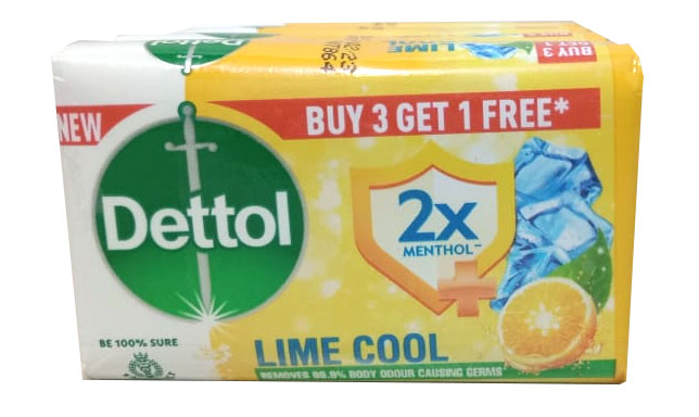 Dettol Lime Cool Soap Bar, 75g-3+1 Offer Pack